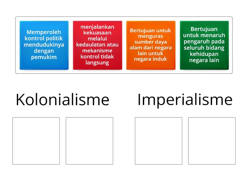 Perbedaan Kolonialisme & Imperialisme - فرز المجموعات