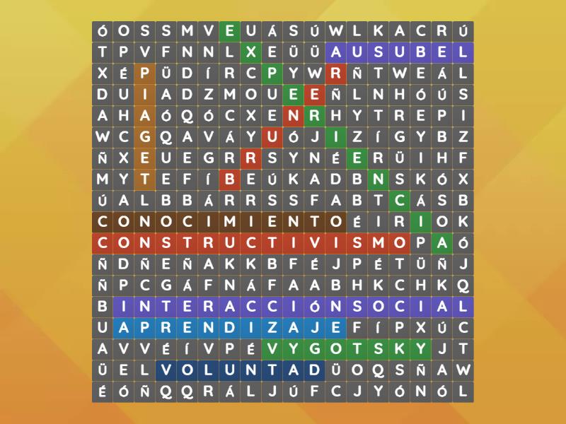 Sopa de letras - Constructivismo - Wordsearch