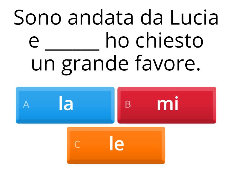 I Pronomi Diretti E Indiretti - Quiz