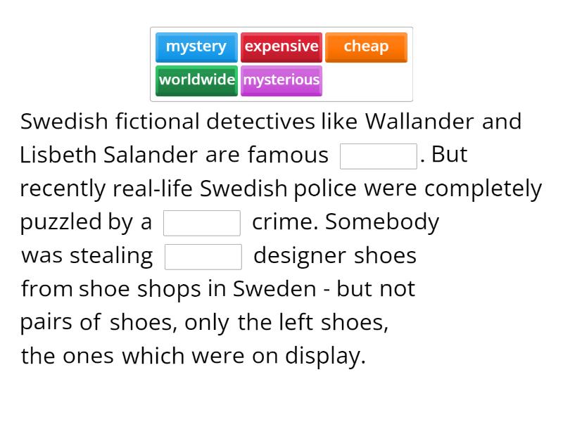 matching crimes - Complete the sentence