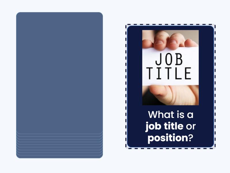 Work experience vocabulary: Random cards - Speaking cards