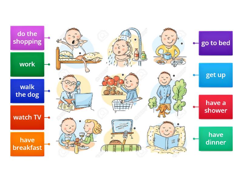 Daily routine - Labelled diagram