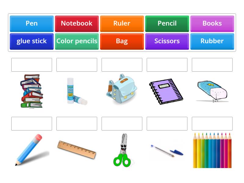 SCHOOL OBJECTS - Match up