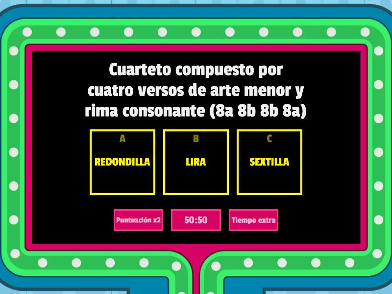 CLASES DE ESTROFAS - Concurso de preguntas