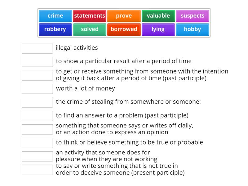 Match The Meaning - Match up