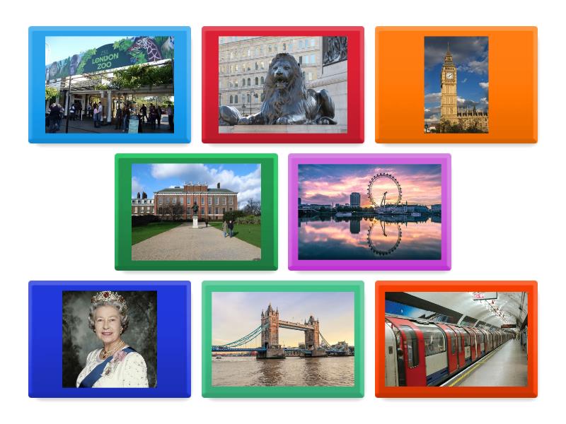 Double sided cards London - The Queen's Hat landmarks - Flip tiles