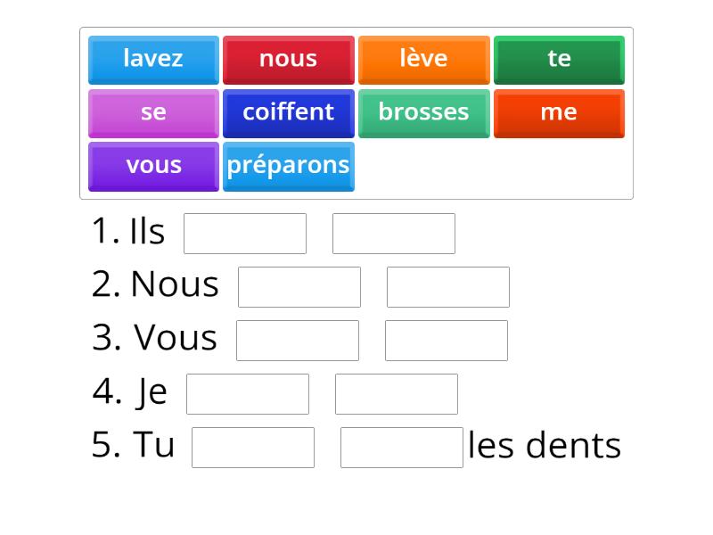 Les Verbes Pronominaux - Complete The Sentence