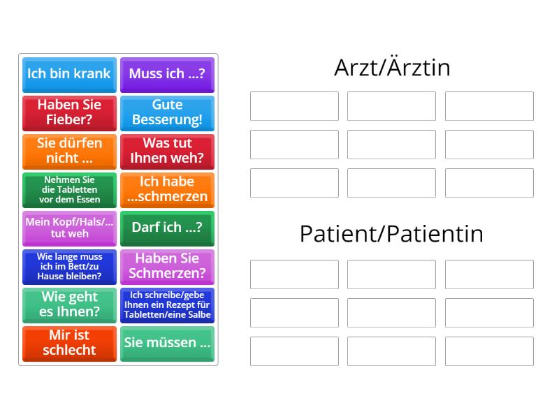 Netzwerk neu A1 L8 Gespräche beim Arzt führen 2 - Group sort