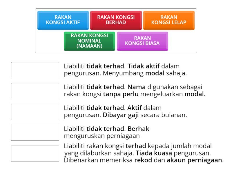 Jenis Rakan Kongsi - Match up