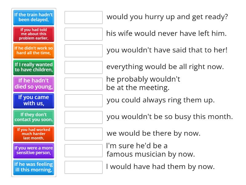 Mixed conditionals B2 - Match up