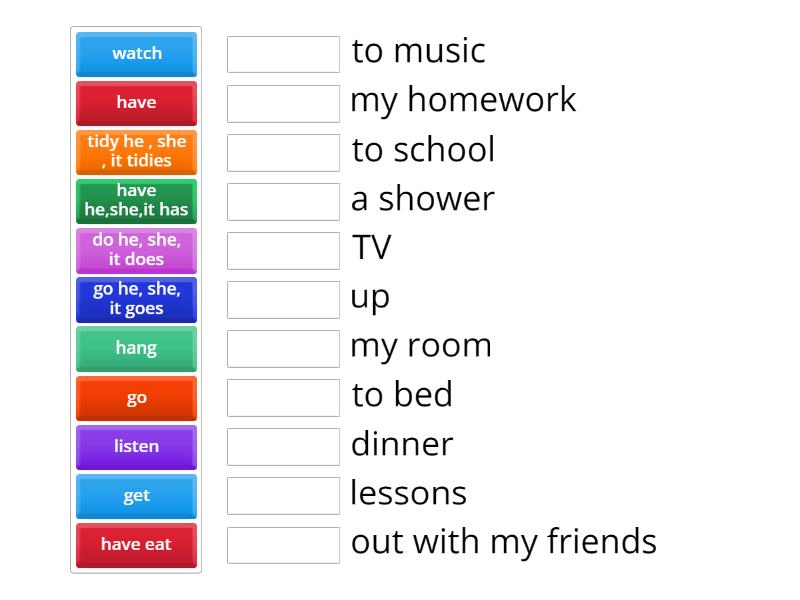 Daily activities 4 klasa present simple unit 6 ec match up