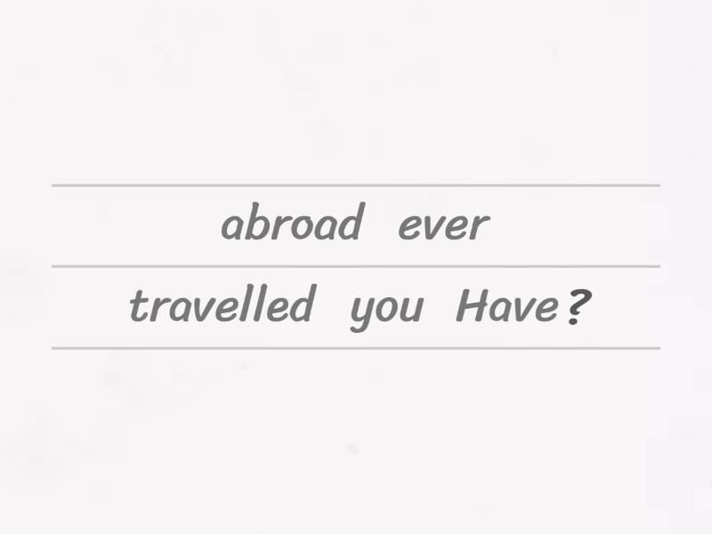 Have you ever traveled abroad