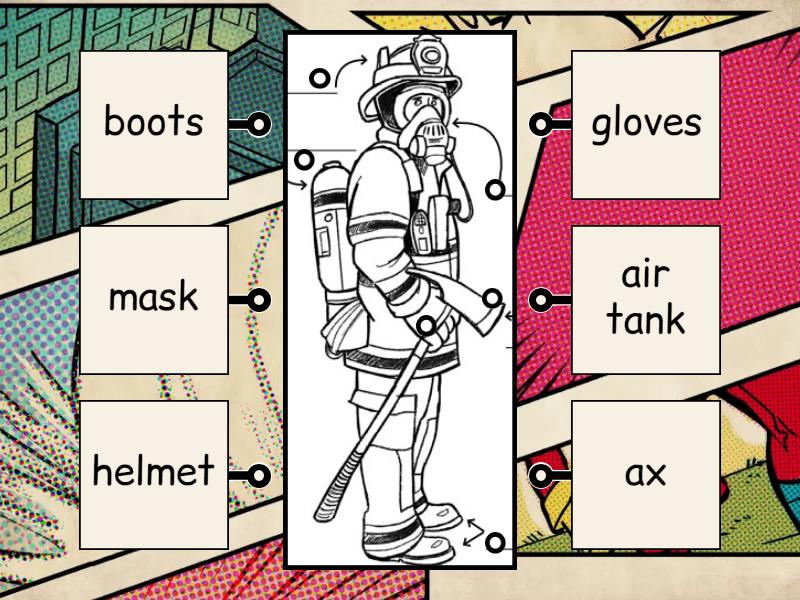 Label the Fire Fighter - Labelled diagram