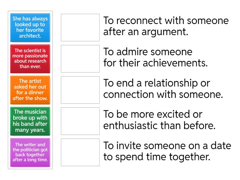 Relationships and Professions: Match the Purpose - Match up