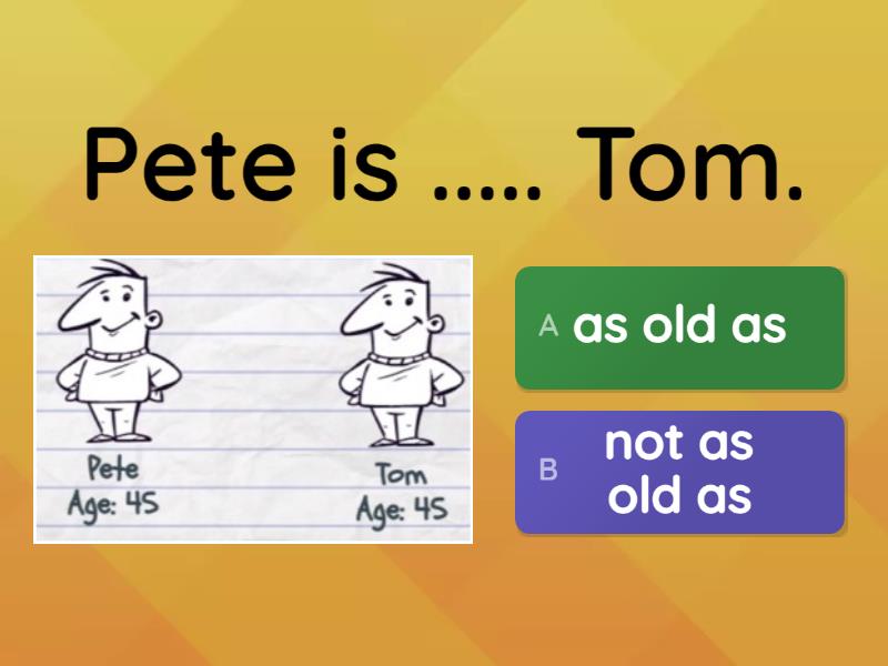 Comparatives as... as / not as ... as - Cuestionario