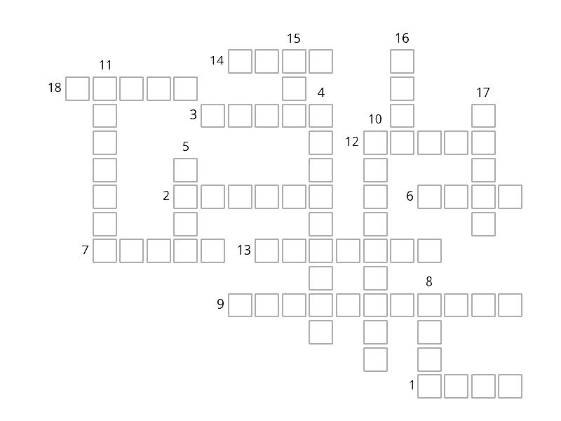 ANIMAL CARTOON Crossword
