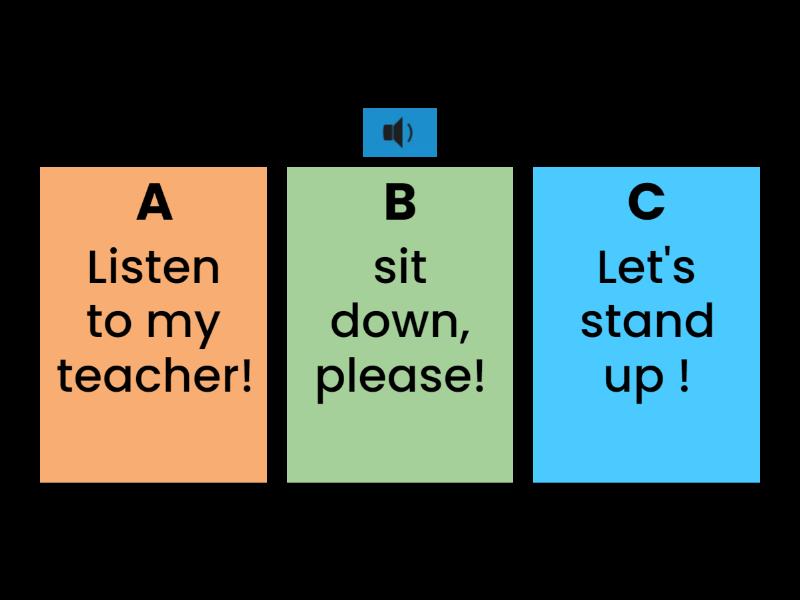 Listening Classroom commands - Quiz