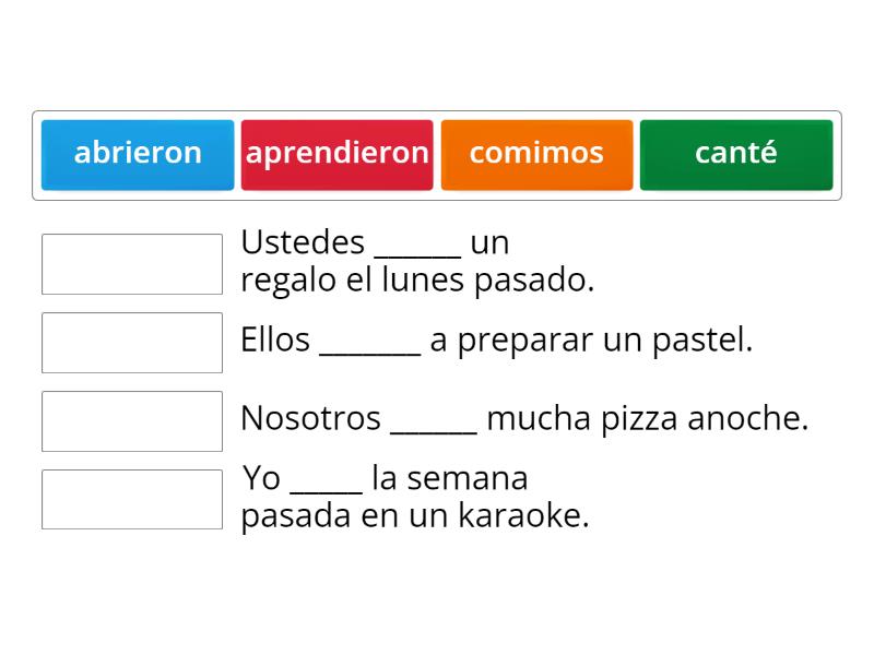 Pretérito indefinido - Une las parejas
