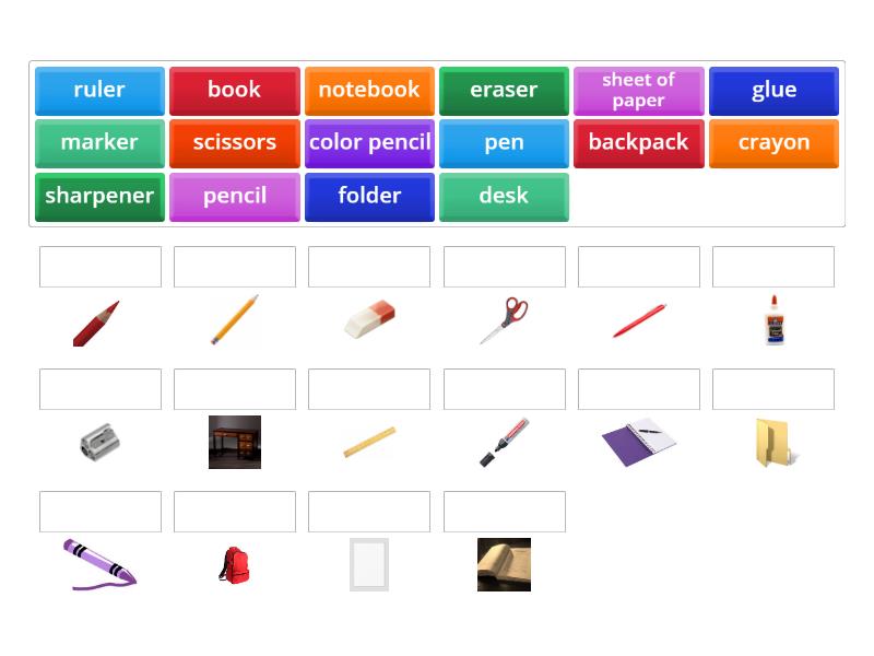 School supplies - Match up