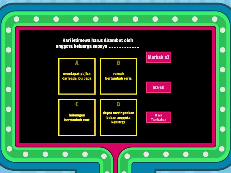 Kuiz Moral Tingkatan 1[Unit 1 Hingga 6] - Gameshow Quiz