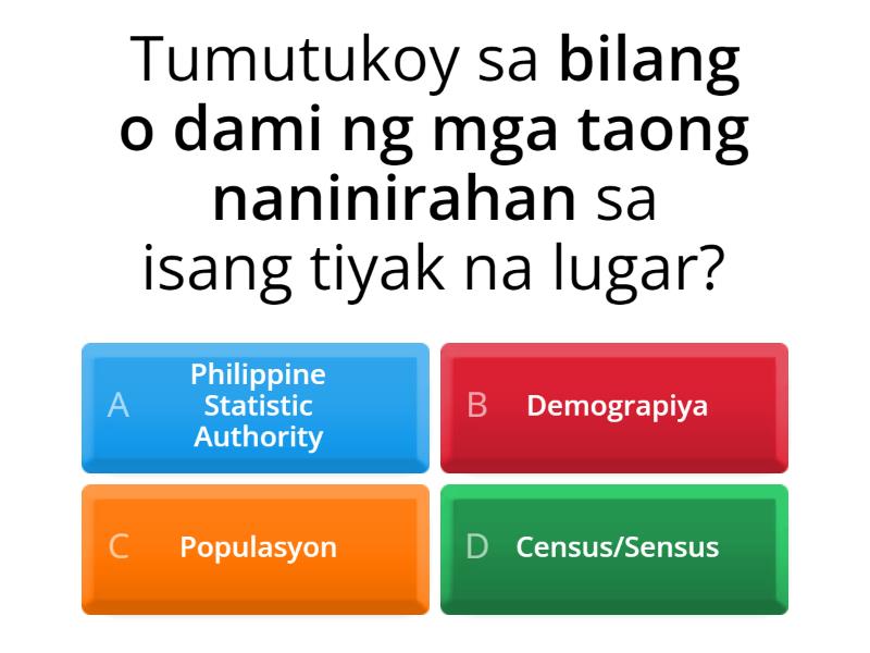 Aralin Panlipunan 3: Populasyon Ng Calabarzon - Quiz