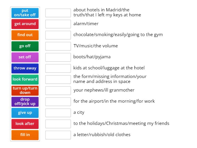 NEF Pre-Int Phrasal verbs - Match up