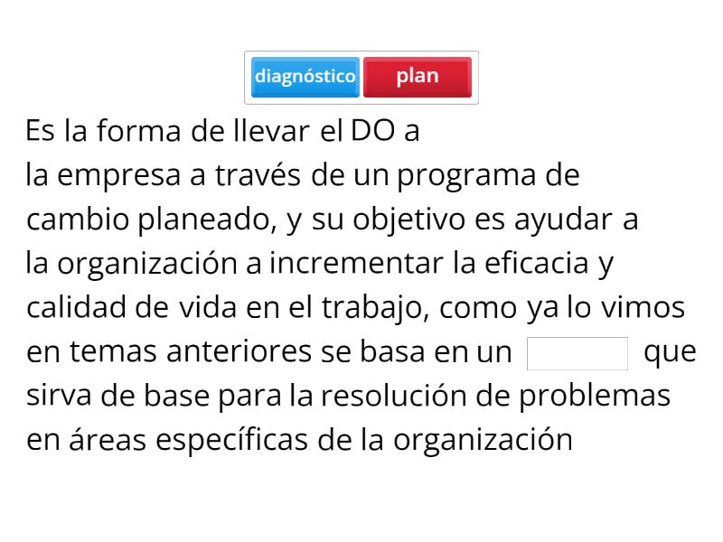 Elementos del Desarrollo Organizacional - Lengkapi kalimatnya
