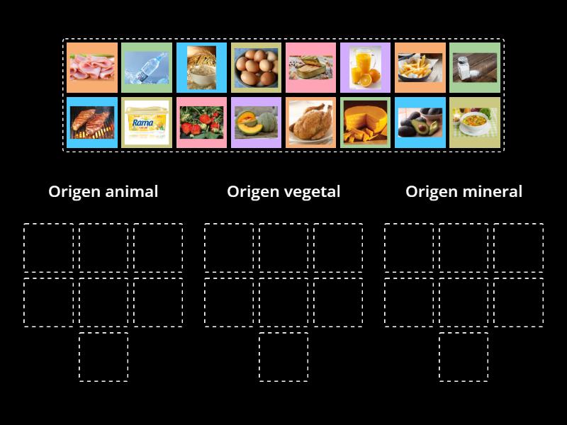El origen de los alimentos group sort