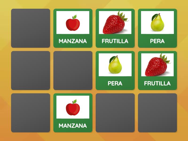 JUEGOS DE PARES FRUTAS Y VERDURAS - Parejas