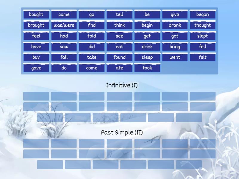 Infinitive and Past simple irregular verbs - Group sort