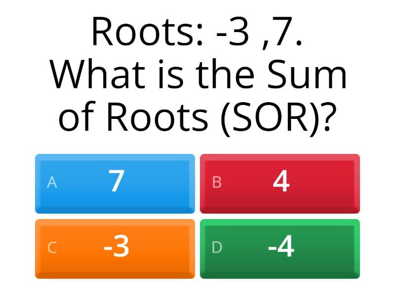 2.1.2 Form quadratic equations from given roots - Quiz