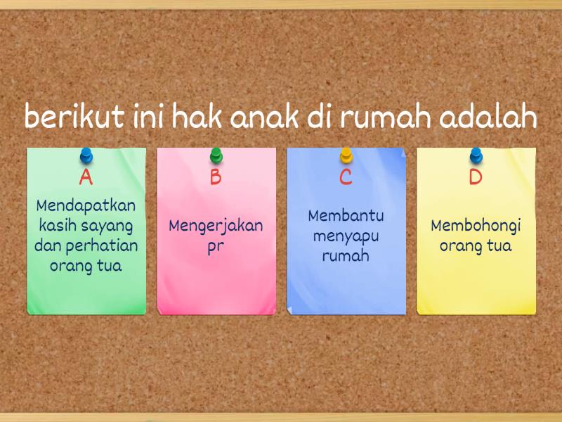 EVALUASI HAK DAN KEWAJIBAN DI RUMAH - Quiz