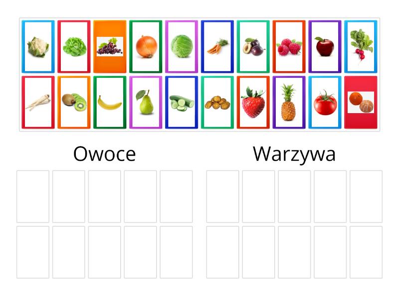 Sortowanie na owoce i warzywa - Group sort