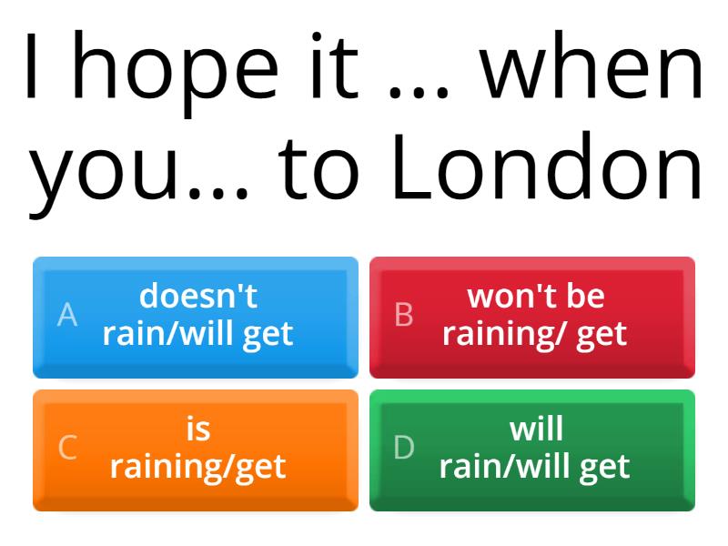 Unit 7D Future Time Clauses Quiz