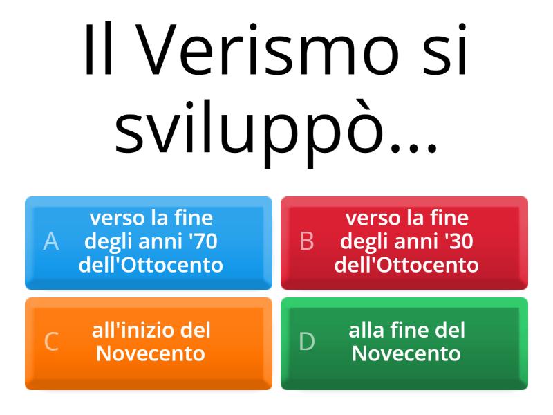 Verga E Il Verismo - Quiz