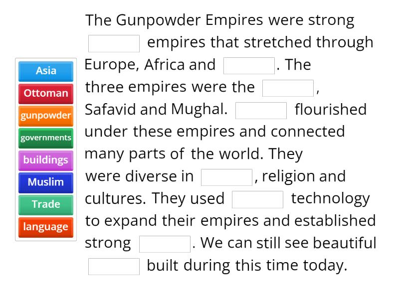 Gunpowder Empires Complete the sentence