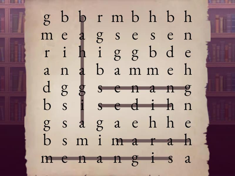 Mengenal Perasaan - Wordsearch