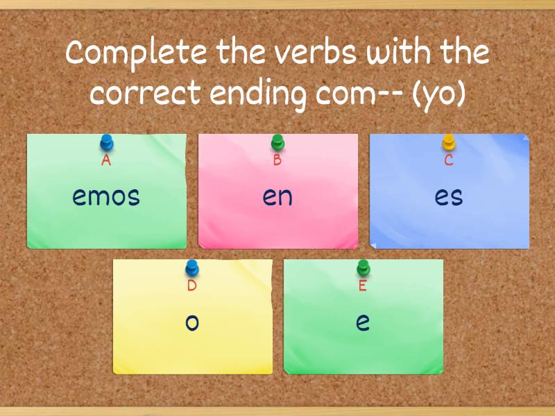 Incomplete verbs - Quiz