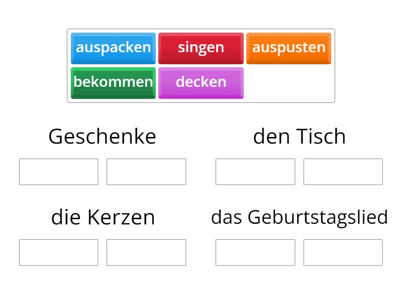 Nomen mit Verben - Group sort