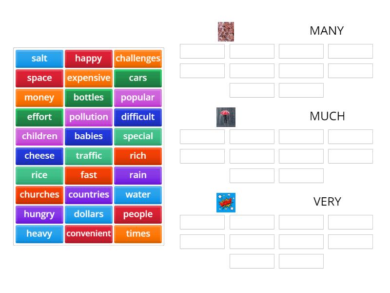 Very/ Many / Much / Very - Group sort