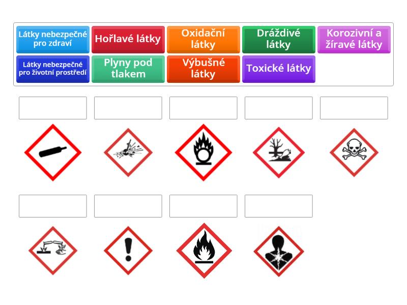 Chemické symboly nebezpečnosti - Match up