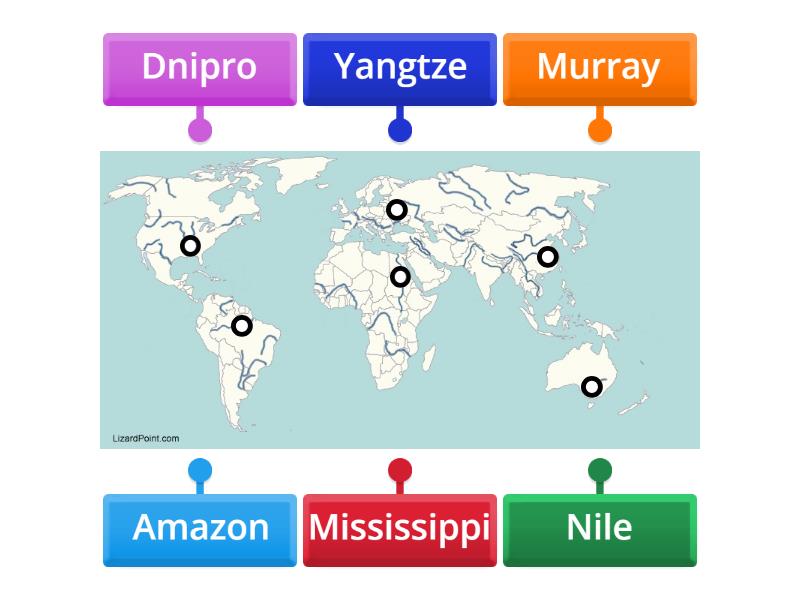 Geography. World Rivers - Labelled diagram