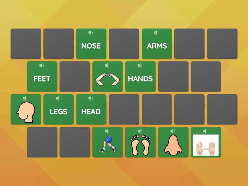 Parts of the body MEMORY - Matching pairs