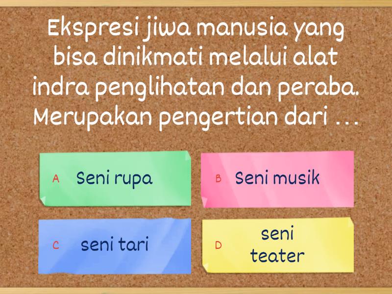 Latihan Soal Seni Rupa Kelas 1 SDIT Insanurrahman - Quiz