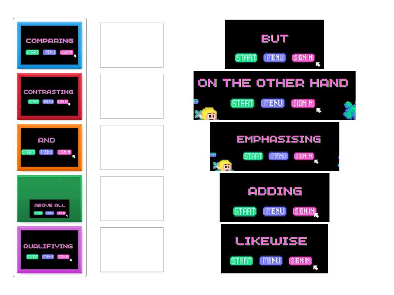 Linking words - Match up