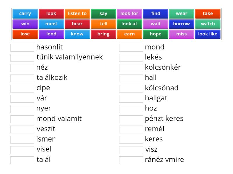 Confusing Verbs Match Up