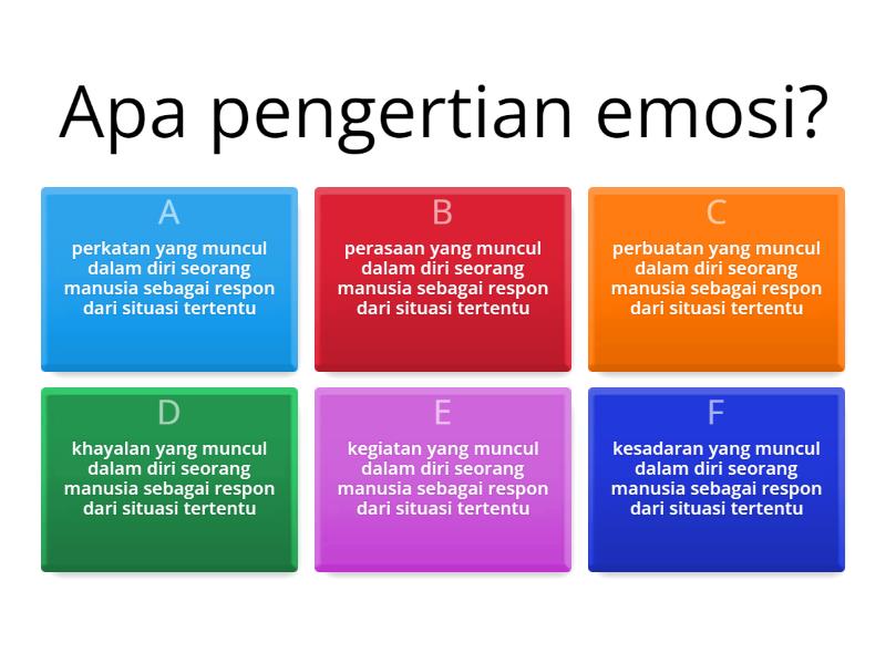 Mengenal Jenis Emosi Kelas Tinggi Quiz