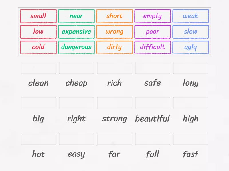 Adjectives (English File Elementary) - Match up