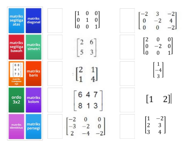 jenis jenis matriks - Match up