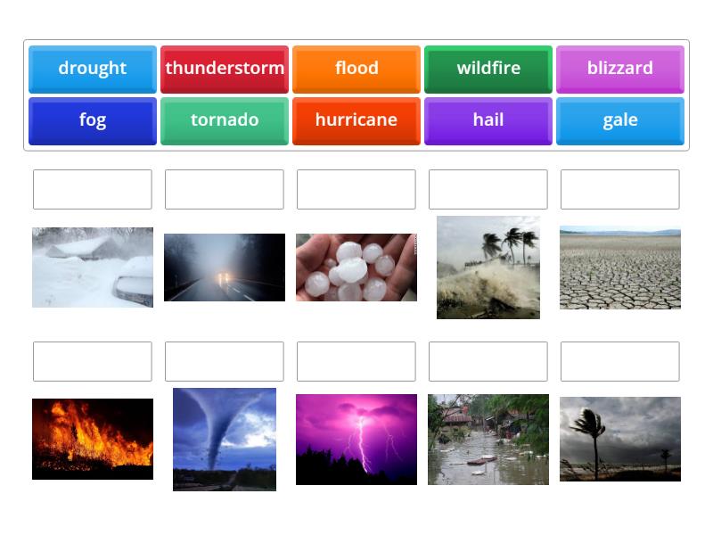 Extreme Weather - Vocabulary - Match Up